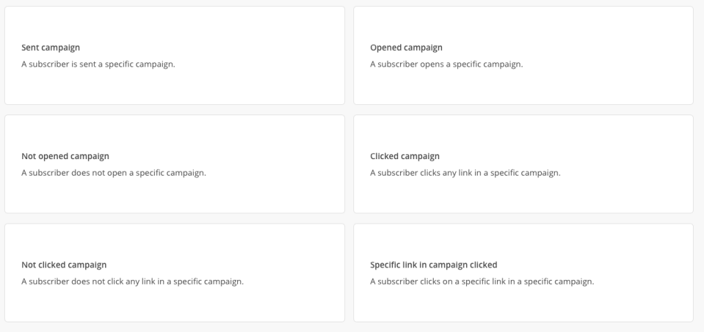 MailChimp Automation - Campaign Activity triggers