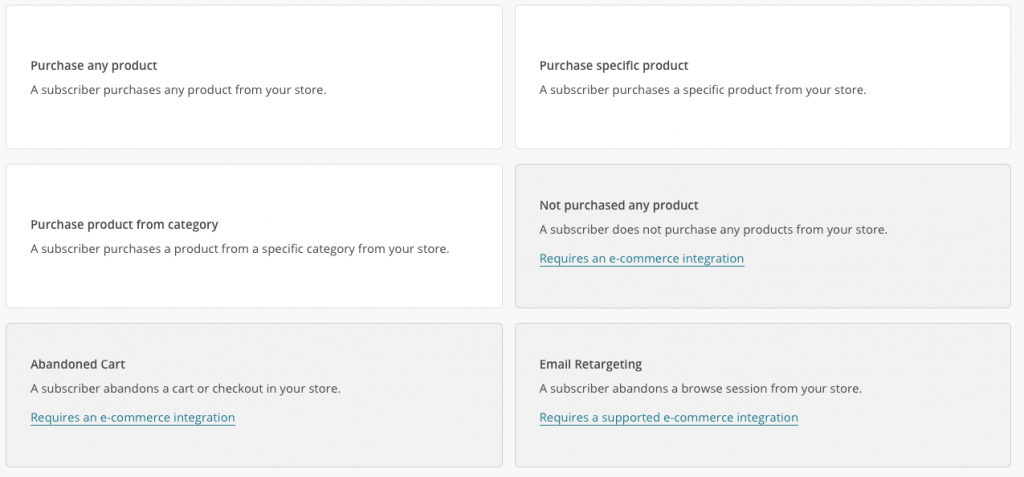 MailChimp Automation - E-Commerce Triggers