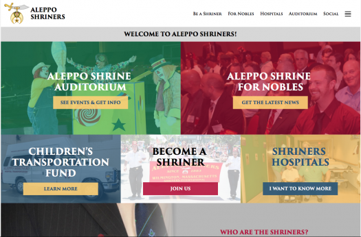 Aleppo Shriners website design